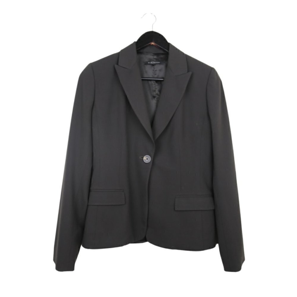 Elie Tahari One Button Fluid Crepe Business Casual Blazer Jacket
